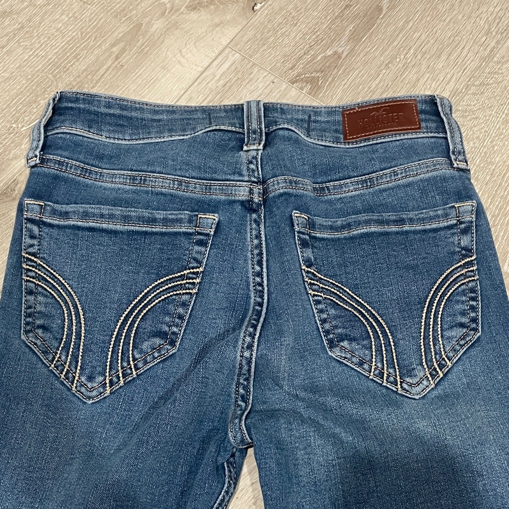 Hollister Dark Blue Distressed Flare Jeans - Picture 3 of 4